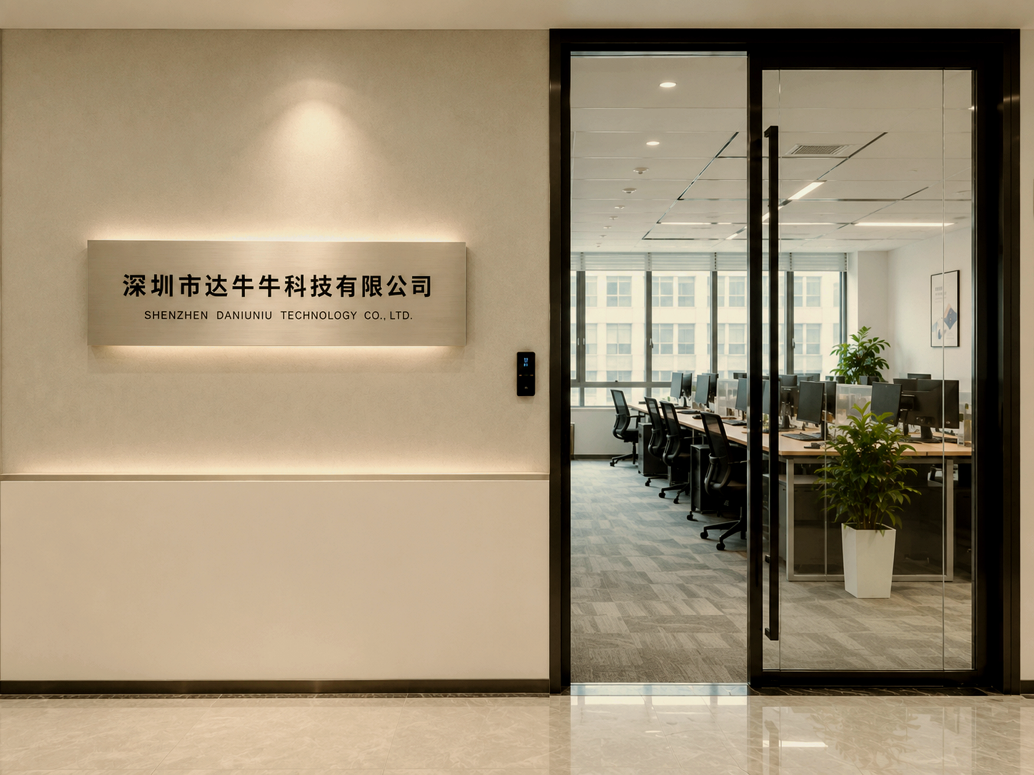 Entrance to the Shenzhen Daniuniu Technology office in Shenzhen
