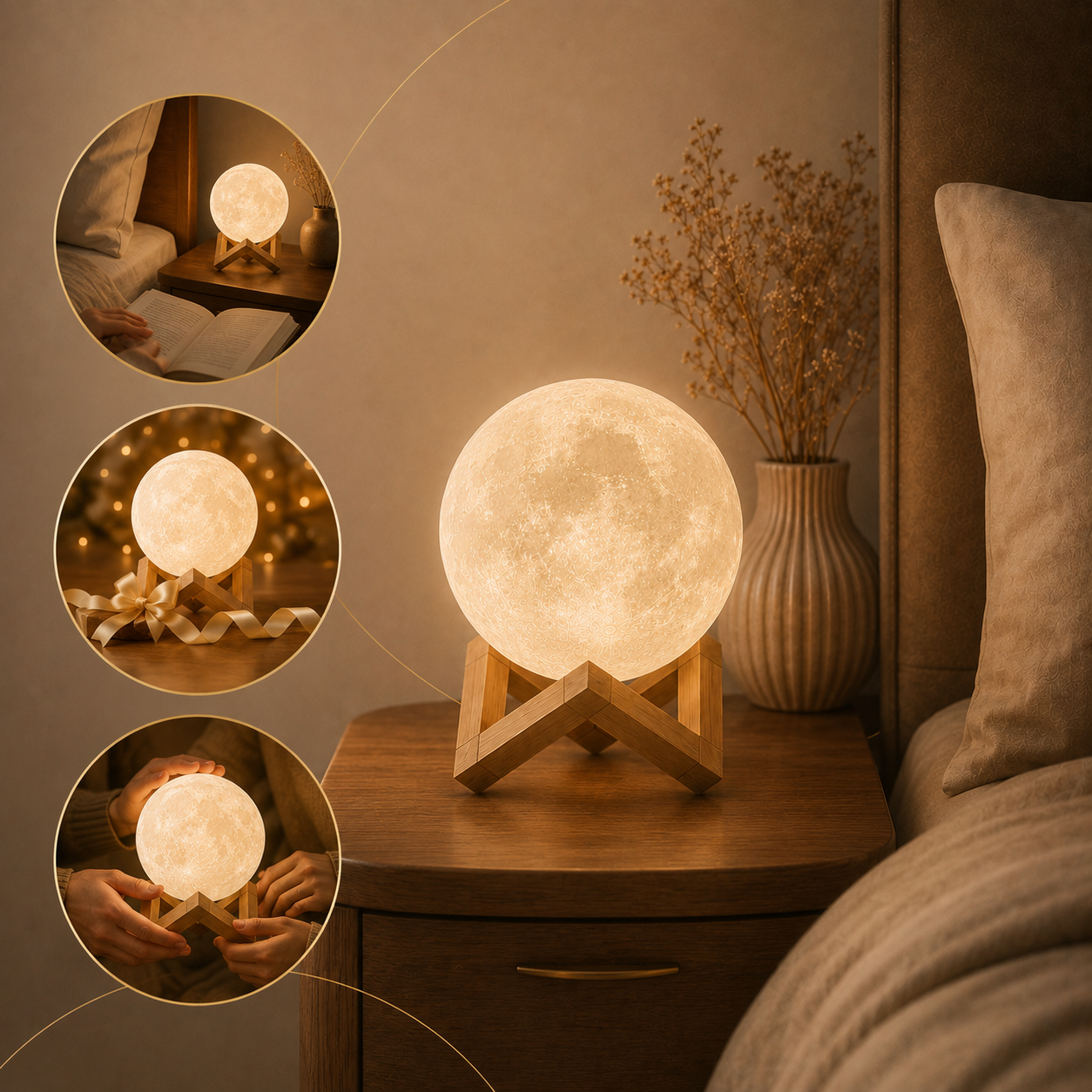 Moon lamp used for bedtime, gifting and shared moments